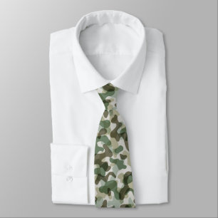 Cravate Motif Camo vert dans les tons terre