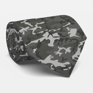 Cravate Motif camouflage militaire gris moderne
