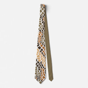 Cravate Motif camouflage peau de serpent rustique marron b