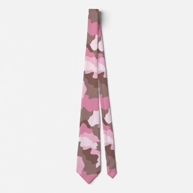 Cravate Motif Camouflage rose (Devant)