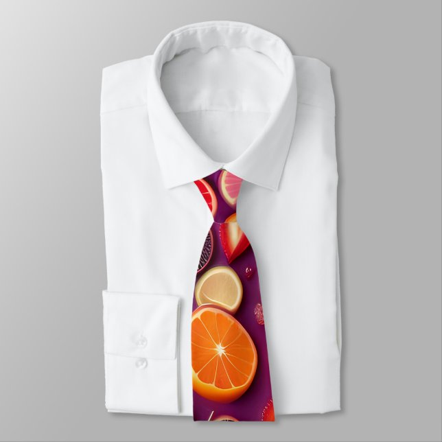 Cravate Motif Campari Soda Orange (Attaché)