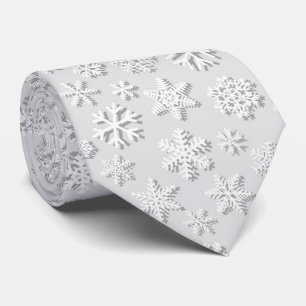 Cravate motif carrelé de Noël blanc festif
