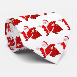 Cravate motif carrelé de Noël Père Noël