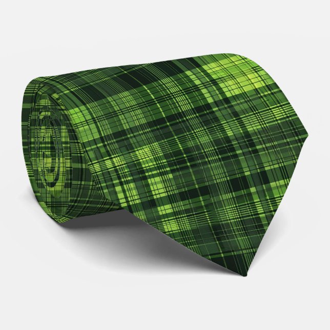 Cravate motif carrelé vert cool (Roulé)