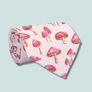 Cravate Motif champignon rose
