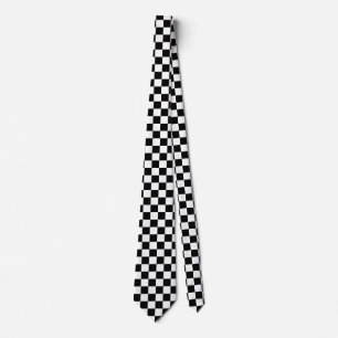 Cravate Motif chèque À damiers noir blanc
