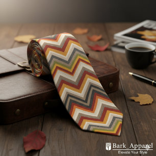 Cravate Motif Chevron Automne