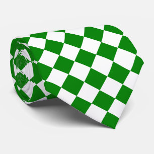 Cravate Motif Chevron Classique Vert et Blanc Gras