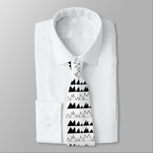 Cravate Motif Chevron noir et blanc