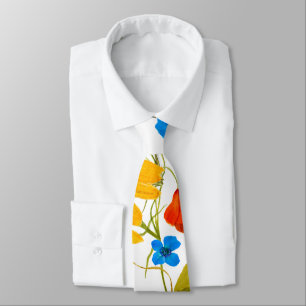 CRAVATE MOTIF CHRYSANTHÈME JAUNE