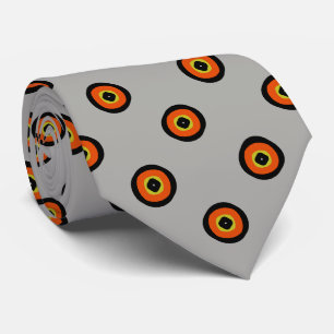 Cravate Motif circulaire orange noir vert