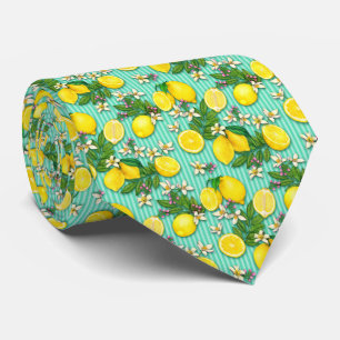 Cravate Motif Citron Agrumes