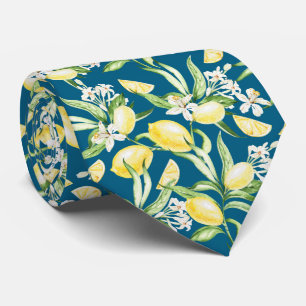Cravate Motif Citron Agrumes