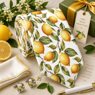 Cravate Motif Citron d'agrumes