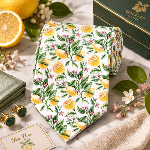 Cravate Motif Citron d'agrumes