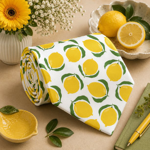 Cravate Motif Citron d'agrumes