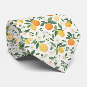 Cravate Motif Citron Et Orange