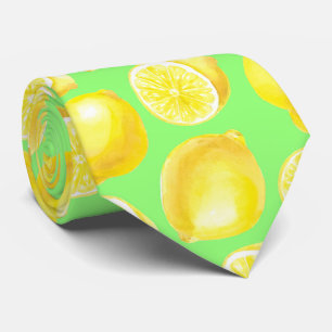 Cravate Motif citrons aquarelle