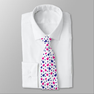 Cravate Motif coeurs Saint-Valentin bleu rose