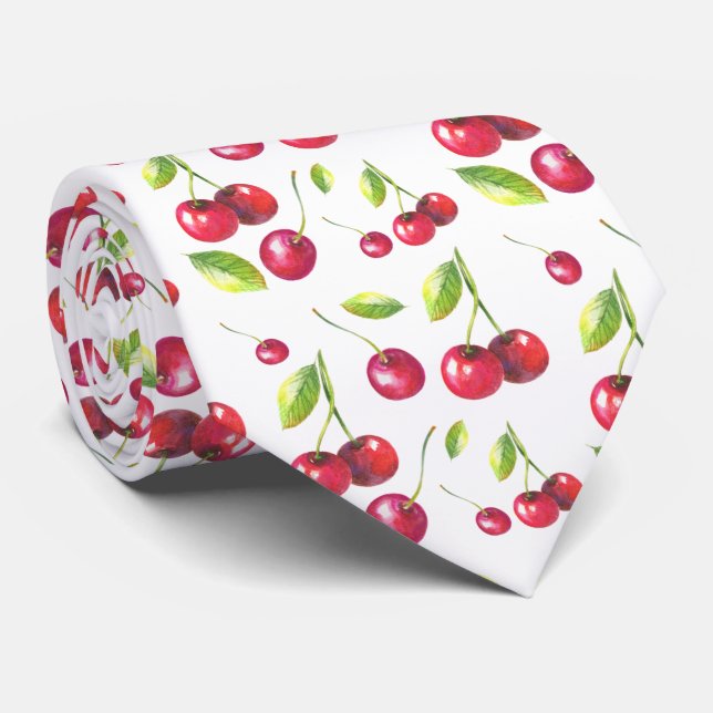 Cravate motif cool carrelé cerisier (Roulé)