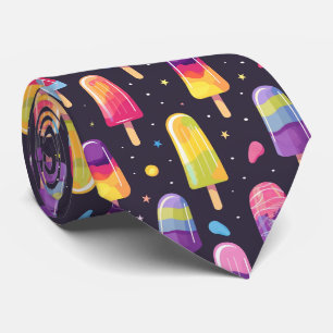 Cravate motif cool carrelé crème glacée