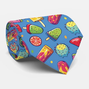 Cravate motif cool carrelé crème glacée