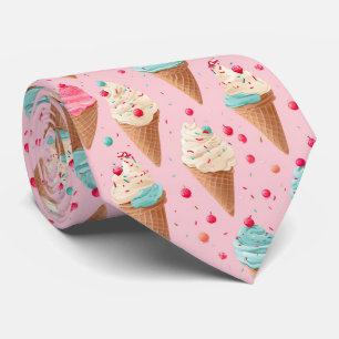 Cravate motif cool carrelé crème glacée