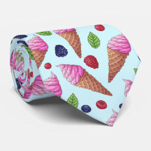 Cravate motif cool carrelé crème glacée