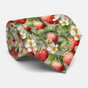 Cravate motif cool carrelé fraise