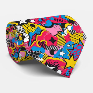 Cravate motif cool de bande dessinée pop