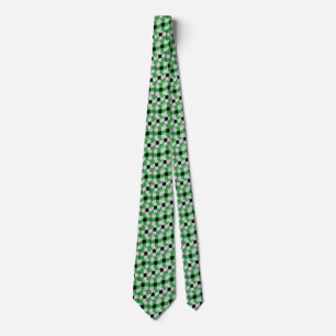 Cravate Motif Cool Green and Black Cube Matrix