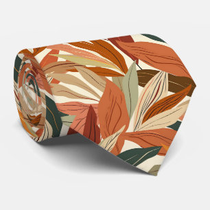 Cravate motif cool triple feuille