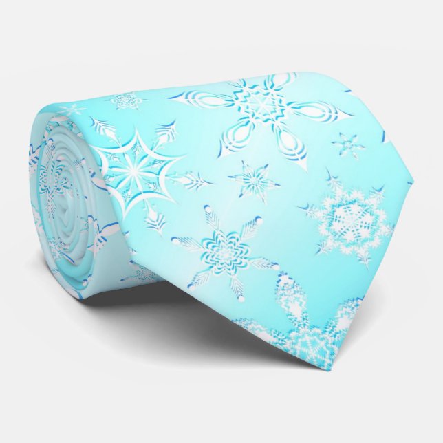 Cravate Motif Crystal Snowflakes (Roulé)
