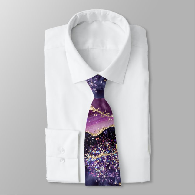 Cravate Motif d'agitateur violet et rose (Attaché)