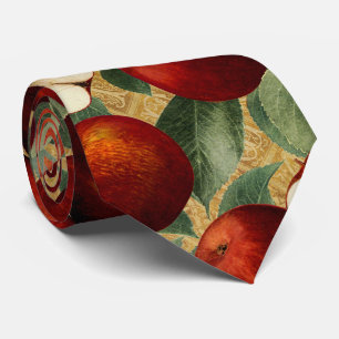 Cravate Motif d'Alphabet d'or des Pommes rouges