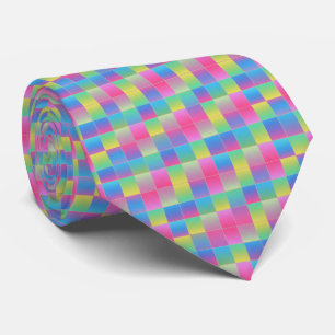 Cravate Motif damier néon