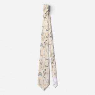 Cravate Motif d'anatomie de squelette de médecin 