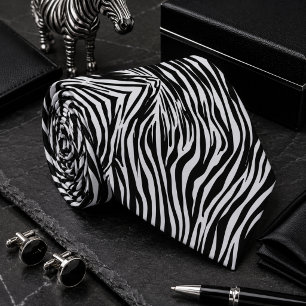 Cravate Motif d'animal sauvage zèbre classique