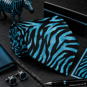 Cravate Motif d'animal sauvage Zèbre scintillant
