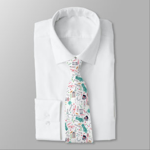Cravate motif d'aquarelle Médicale