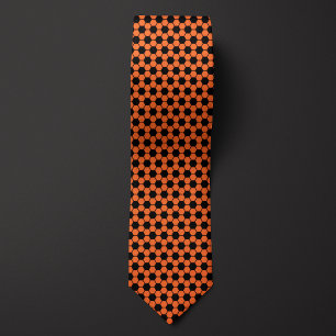 Cravate Motif de balle de football Football orange