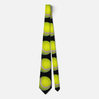 Cravate Motif de balle de tennis noir jaune,