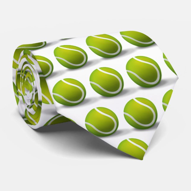 Cravate Motif de balles de tennis | Cadeau sportif (Roulé)