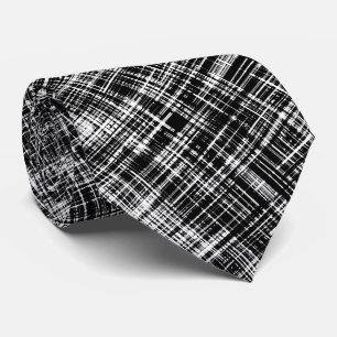 Cravate Motif de bande Abstrait noir et blanc
