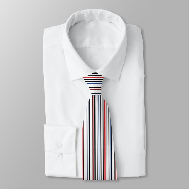 Cravate Motif de bandes colorées (Attaché)