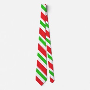 Cravate Motif de bandes rouge et verte