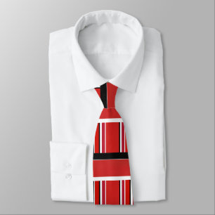 Cravate Motif de bloc rouge noir blanc