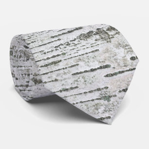 Cravate Motif de bois de bouleau rustique
