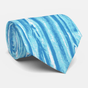 Cravate Motif de bois de chauffe - bleu et blanc de l'océa