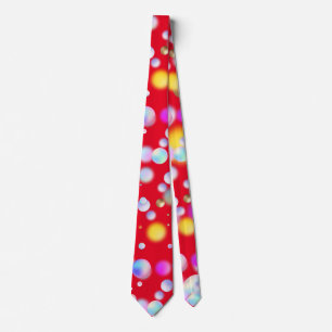 Cravate motif de boules flottantes 3D. BG rouge